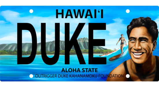 New Duke Kahanamoku License Plate Design Revealed! - Outrigger